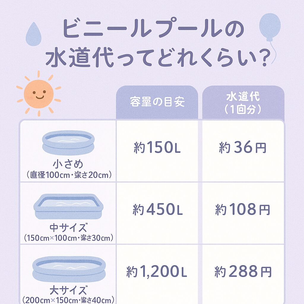 水道代の一覧表